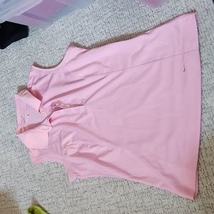 Ladies nike golf dry fit sleeveless pink collared top